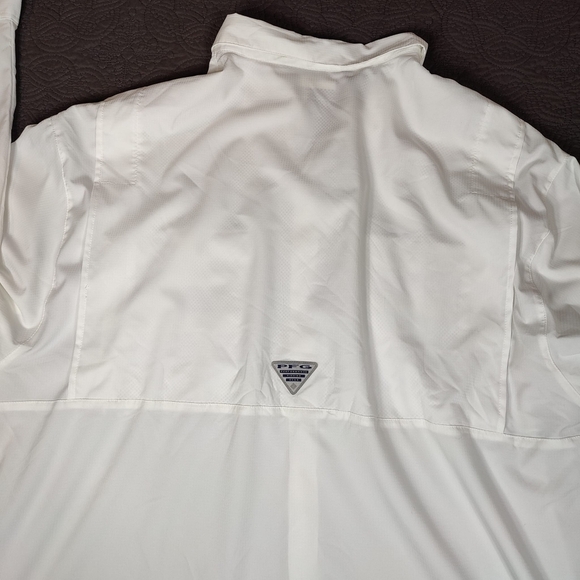 Columbia PFG Long Sleeve Fishing Vented Shirt Mens 2XL Solid White Tamiami - Picture 4 of 15